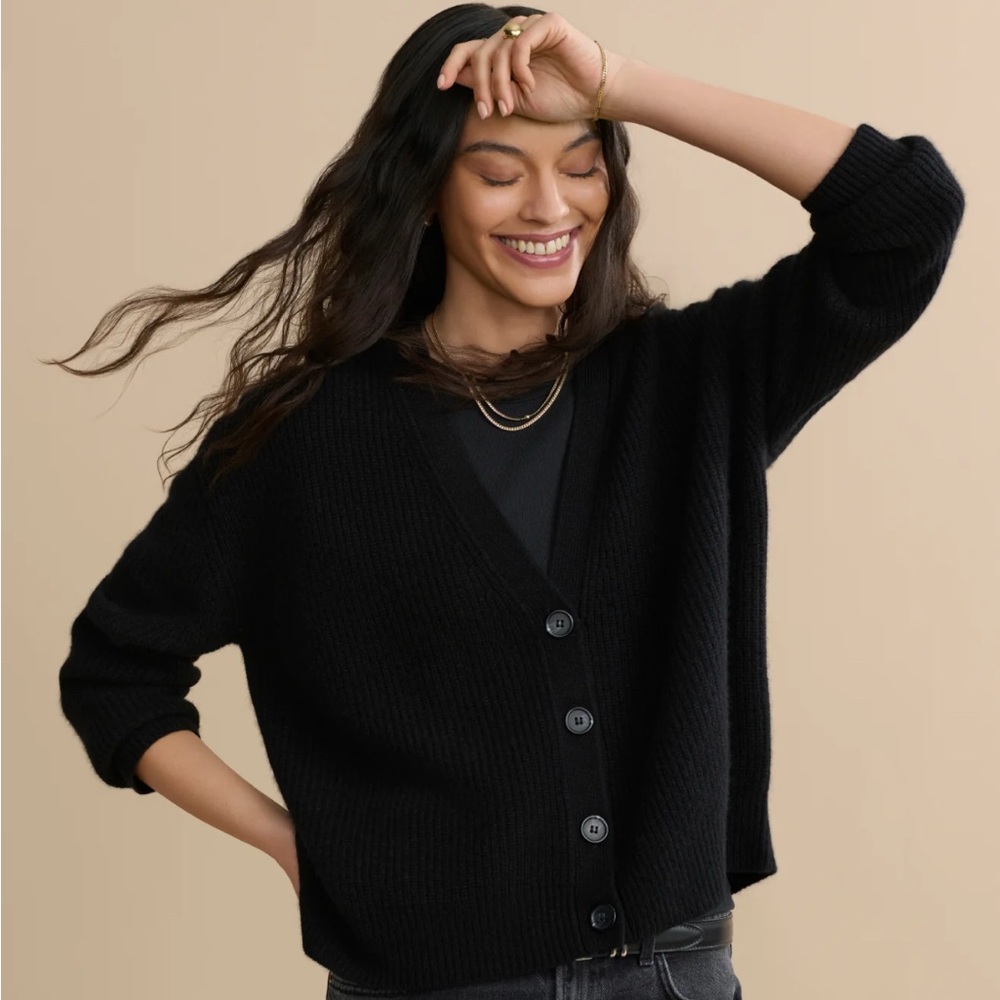 Nais Black Women's Cardigan Sweater